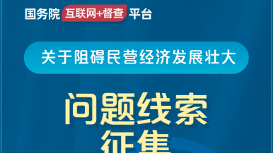 免费看性交美女网站国务院“互联网+督查”平台公开征集阻碍民营经济发展壮大问题线索